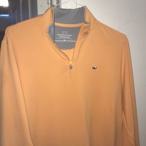 Orange athletic Vineyard vines 1/4 zip pullover